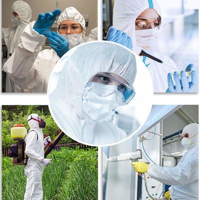 Костюм Hazmat прочных Microporous устранимых хирургических Coveralls устранимый с клобуком