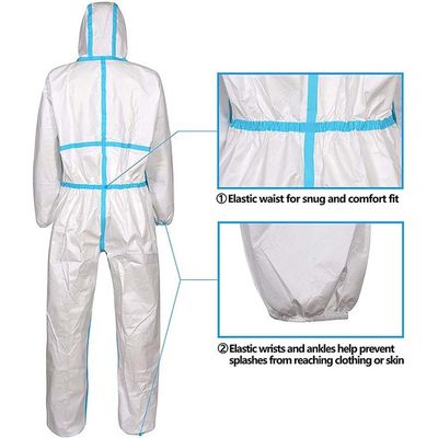 Coveralls изоляции устранимого защитного комбинезона художников EN1186 SMS PP устранимые