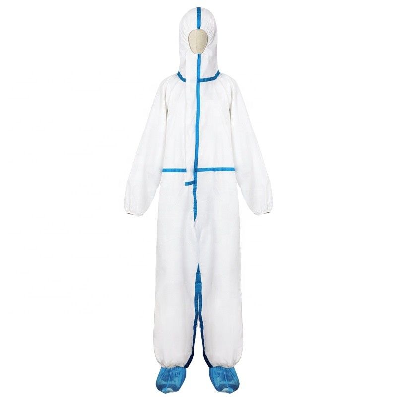 Coveralls белого латекса свободные водоустойчивые устранимые Microporous с клобуком
